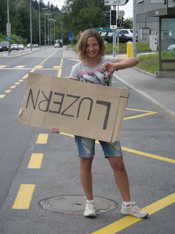 Haciendo autoestop para ir a Lucerna