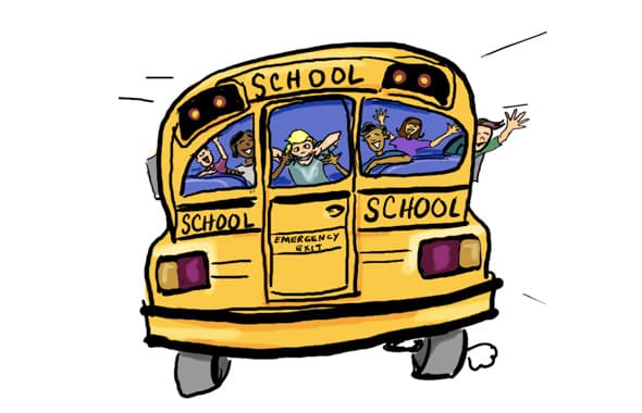 Haciendo autoestop en Letonia y parando un autobús escolar